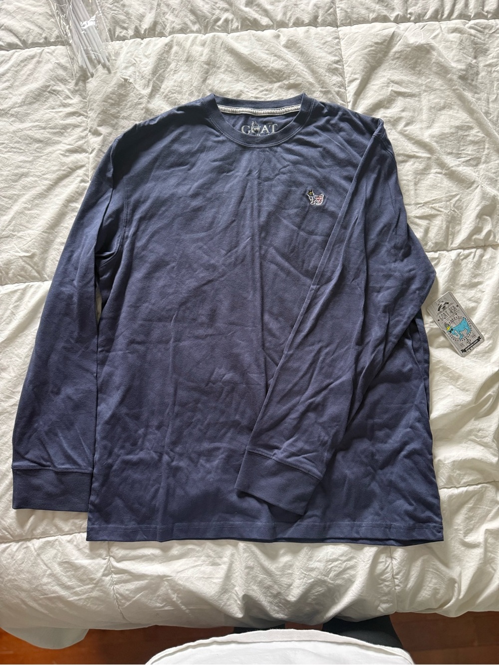 G/FORE Men's Navy Long Sleeve Crewneck with Chest Logo
